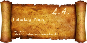 Lehotay Anna névjegykártya