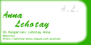 anna lehotay business card
